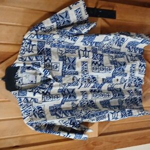 Ho Aloha Mens Button Down Shirt..L